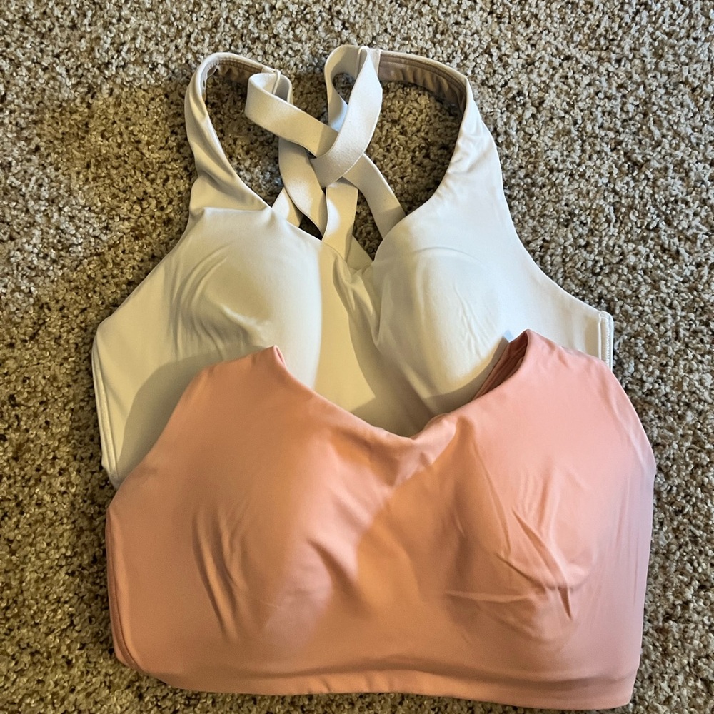Lululemon Athletica Cream and Pink Sports Bras